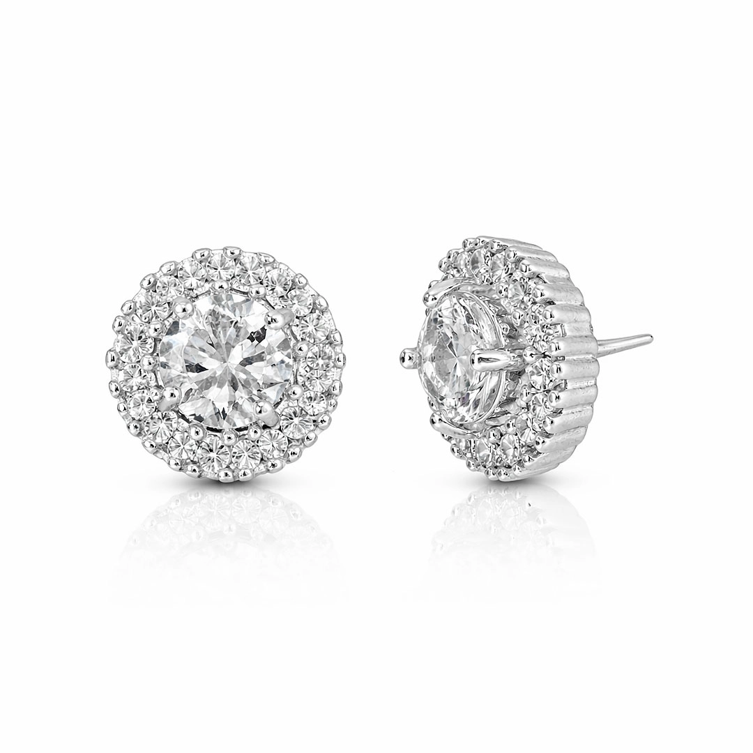 Brinco Top Trabalhado com Zircônias Cristal Cravejadas