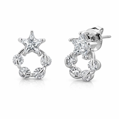 Brinco Top Círculo com Estrela e Zircônias Cristal