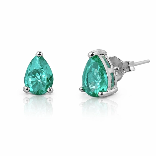 Brinco Top Gota com Zircônia Verde Paraíba