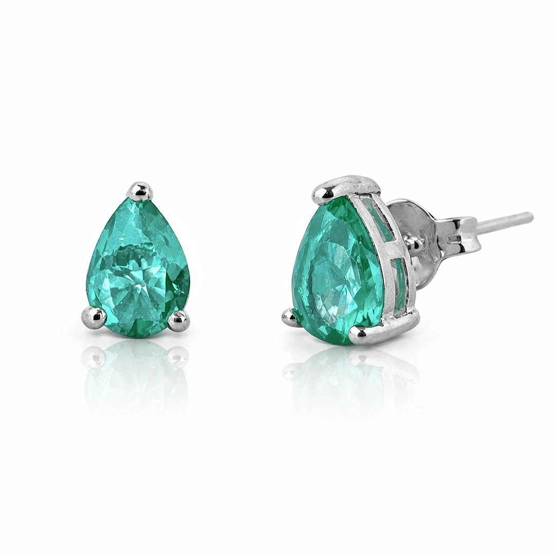 Brinco Top Gota com Zircônia Verde Paraíba