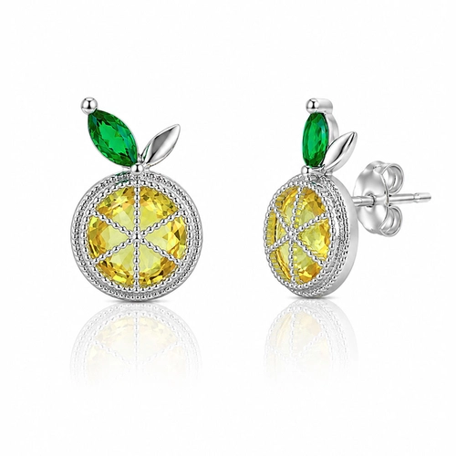 Brinco Top de Limão-Siciliano Amarelo e Verde