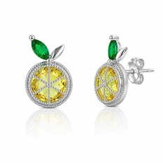 Brinco Top de Limão-Siciliano Amarelo e Verde