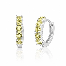 Brinco de Argola Click com Zircônias Amarelas