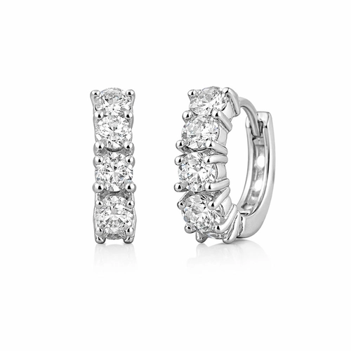 Brinco Argola Click com Zircônias Cristais M