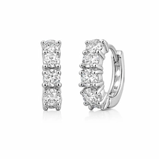 Brinco Argola Click com Zircônias Cristais M