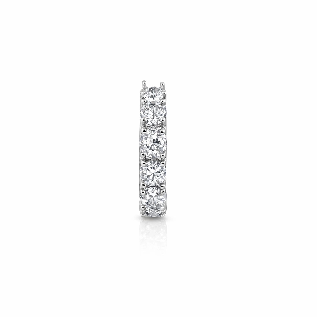 Brinco Ear Cuff Argola Cravejada com Zircônias Cristal (Unidade)