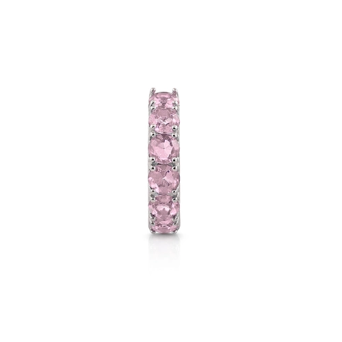 Brinco Ear Cuff Argola Cravejada com Zircônias Rosa (Unidade)