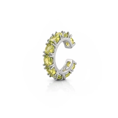 Brinco Ear Cuff Argola Cravejada com Zircônias Amarela (Unidade)