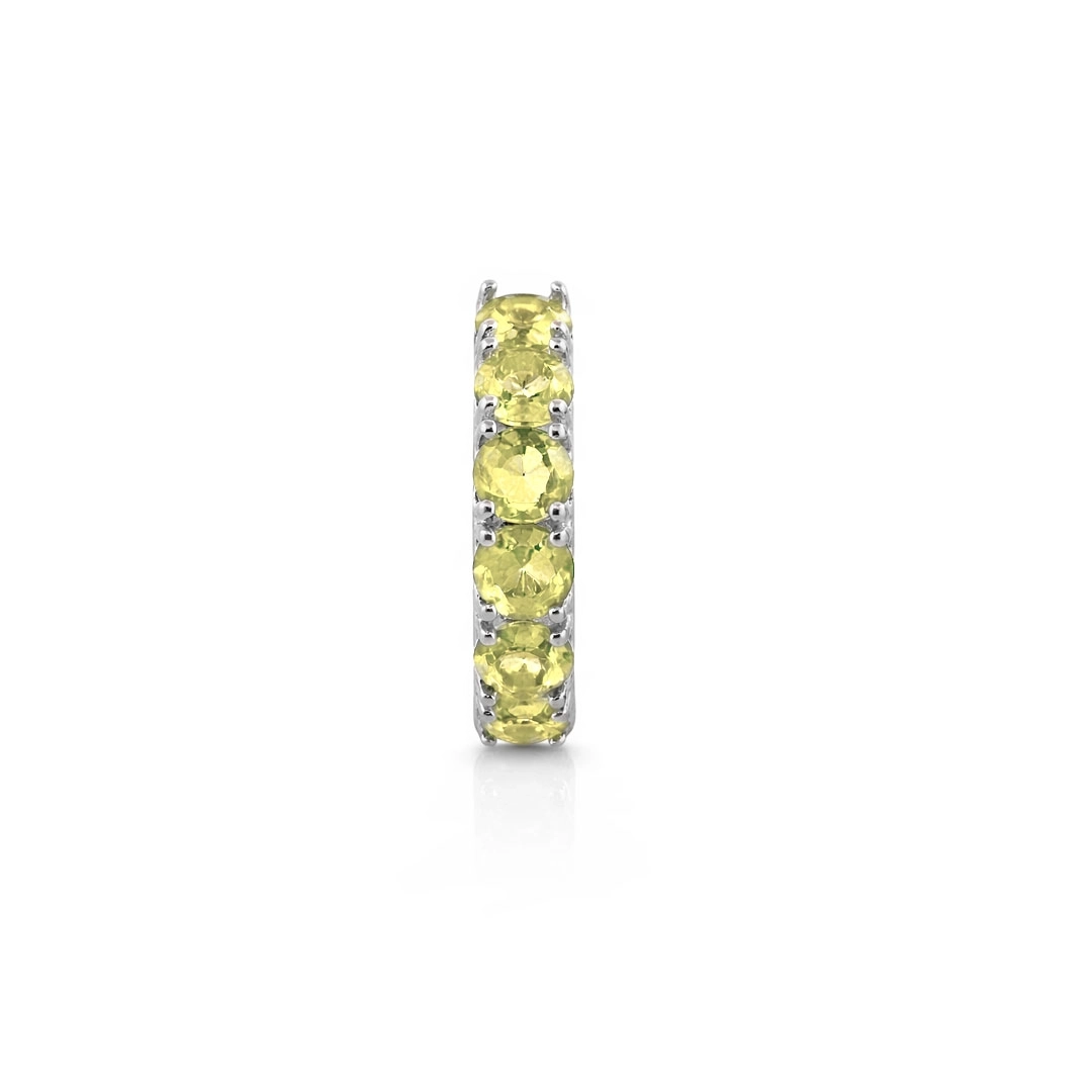 Brinco Ear Cuff Argola Cravejada com Zircônias Amarela (Unidade)