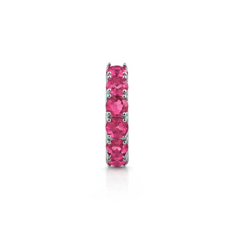 Brinco Ear Cuff Argola Cravejada com Zircônias Rubi (Unidade)