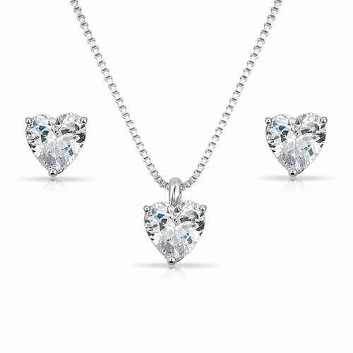 Conjunto Coração de Zircônia Cristal