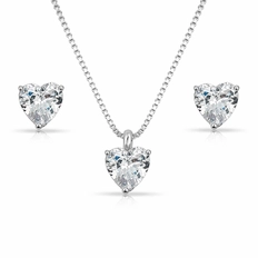 Conjunto Coração de Zircônia Cristal
