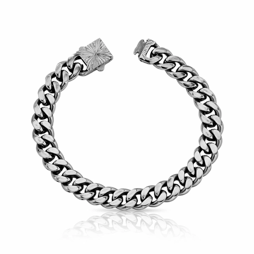 Pulseira em Malha Gourmette com Fecho Trabalhado