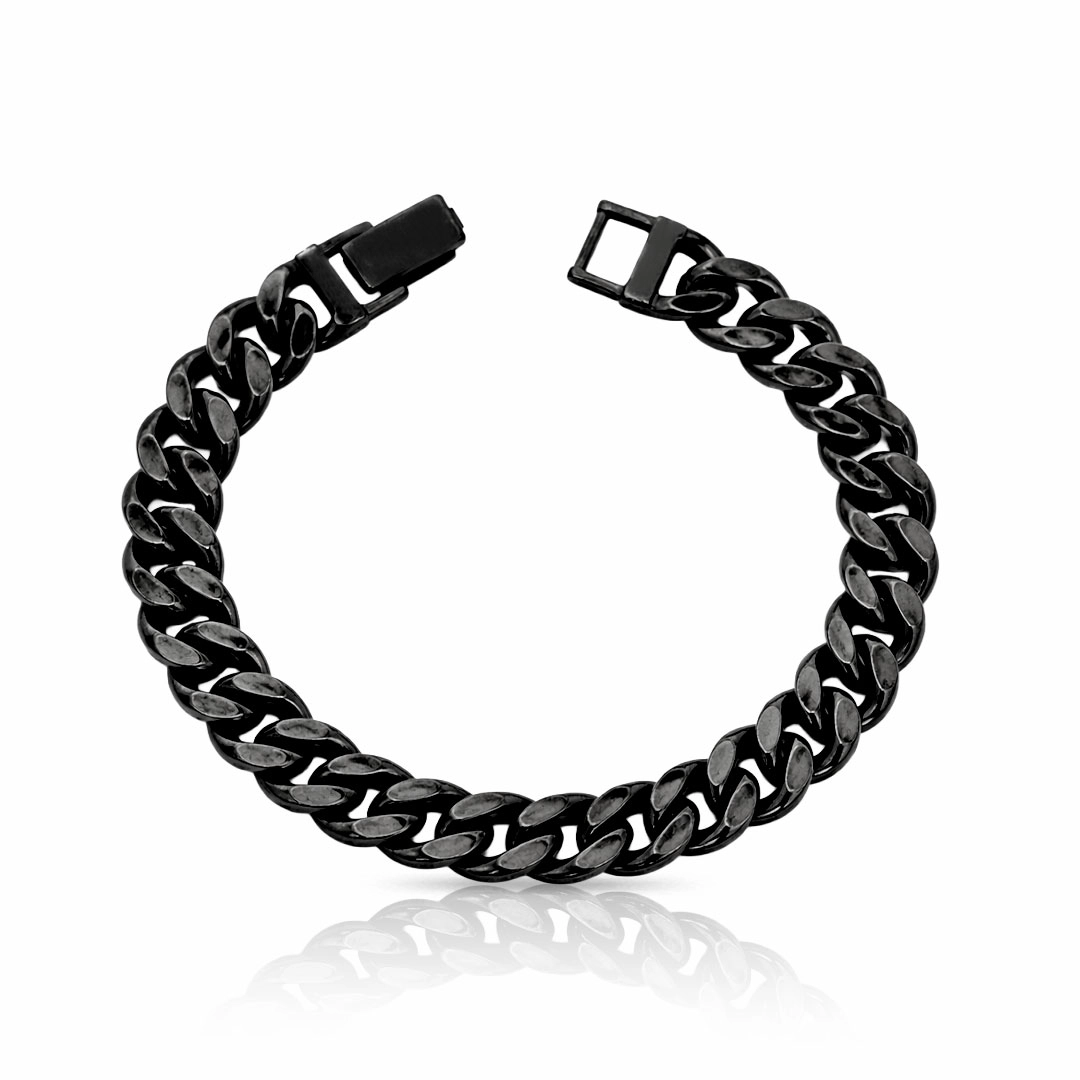 Pulseira Gourmette com Acabamento em Carbono