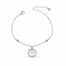 Pulseira Menina com Zircônias Cristal