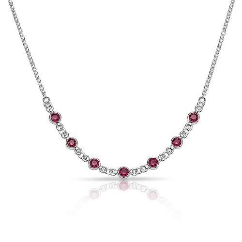 Gargantilha Tal Mãe, Tal Filha com Zircônias Rosa 37 cm