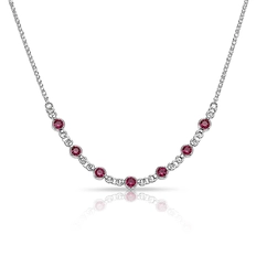 Gargantilha Tal Mãe, Tal Filha com Zircônias Rosa 37 cm