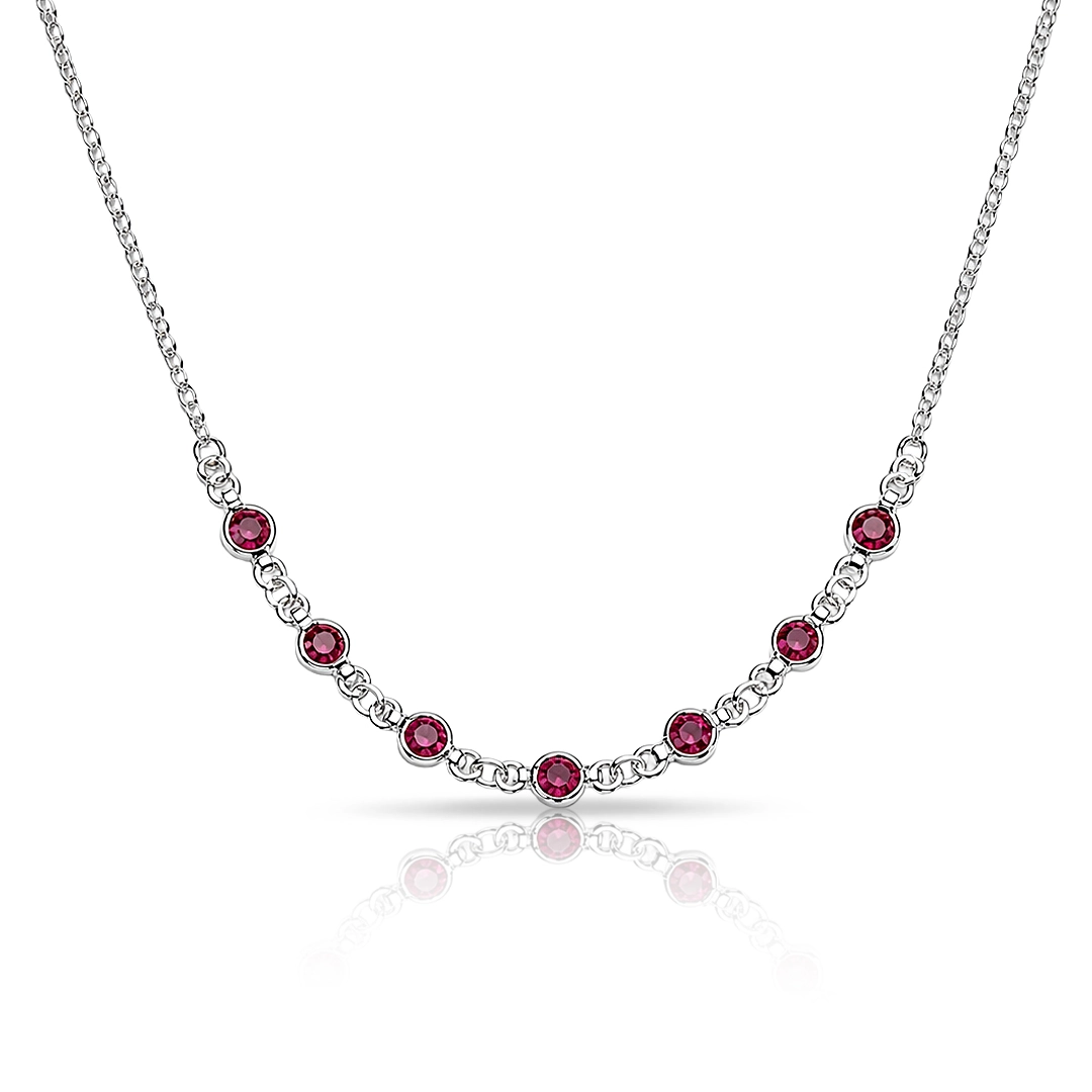 Gargantilha Tal Mãe, Tal Filha com Zircônias Rosa 37 cm
