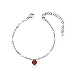 Pulseira Espelhada Tal Mãe, Tal Filha com Zircônia Rubi 14 cm