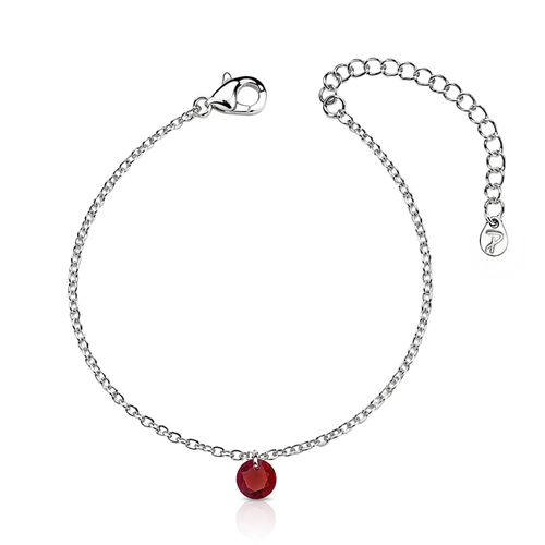 Pulseira Espelhada Tal Mãe, Tal Filha com Zircônia Rubi 16 cm