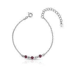 Pulseira Tal Mãe, Tal Filha com Zircônias Rosa 15cm
