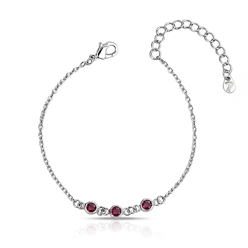 Pulseira Tal Mãe, Tal Filha com Zircônias Rosa 17 cm