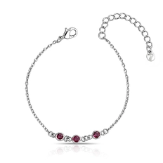 Pulseira Tal Mãe, Tal Filha com Zircônias Rosa 17 cm
