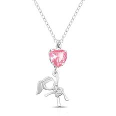 Gargantilha de Coração Rosa com Menina