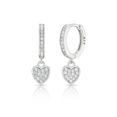 Brinco Blend Collection Click com Coração em Zircônias Cristal