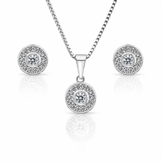 Conjunto Redondo com Zircônias Cristais Cravejadas
