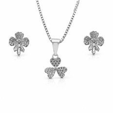 Conjunto Trevo de Zircônias Cristal