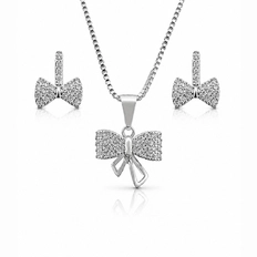 Conjunto Laço com Zircônias Cristal