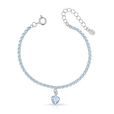 Pulseira Riviera Coração com Zircônia Topázio