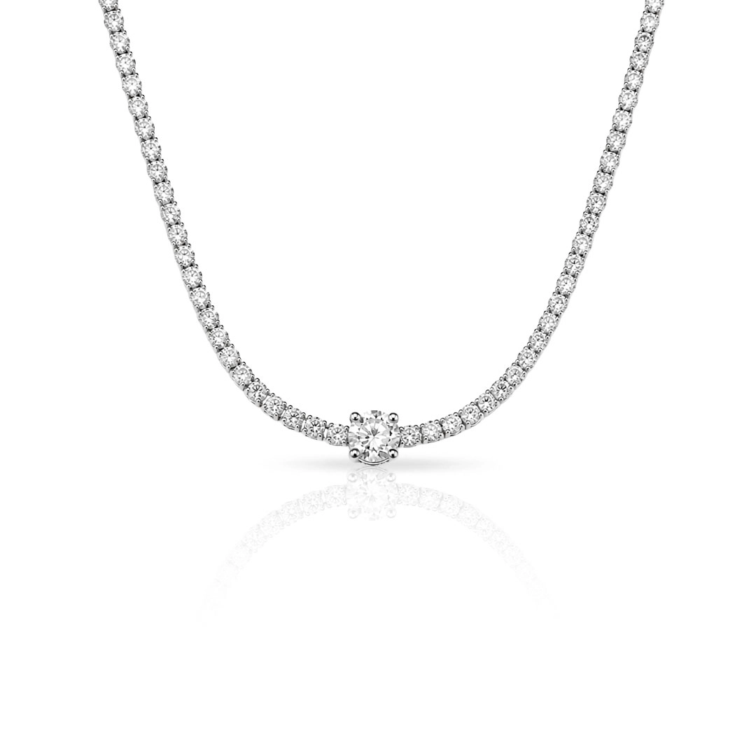 Gargantilha Choker Riviera em Zircônias Cristal