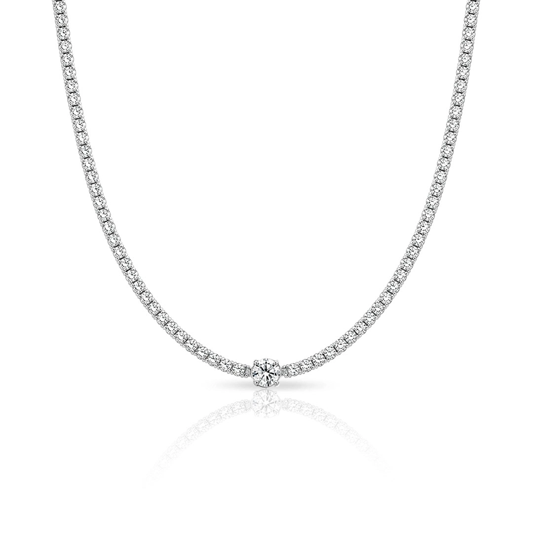 Gargantilha Choker Riviera em Zircônias Cristal