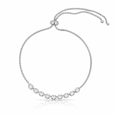 Pulseira Riviera Regulável com Zircônias Cristal