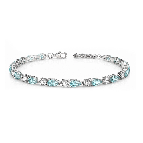 Pulseira Blend Collection com Zircônias Cristal e Gota em Zircônia Topázio