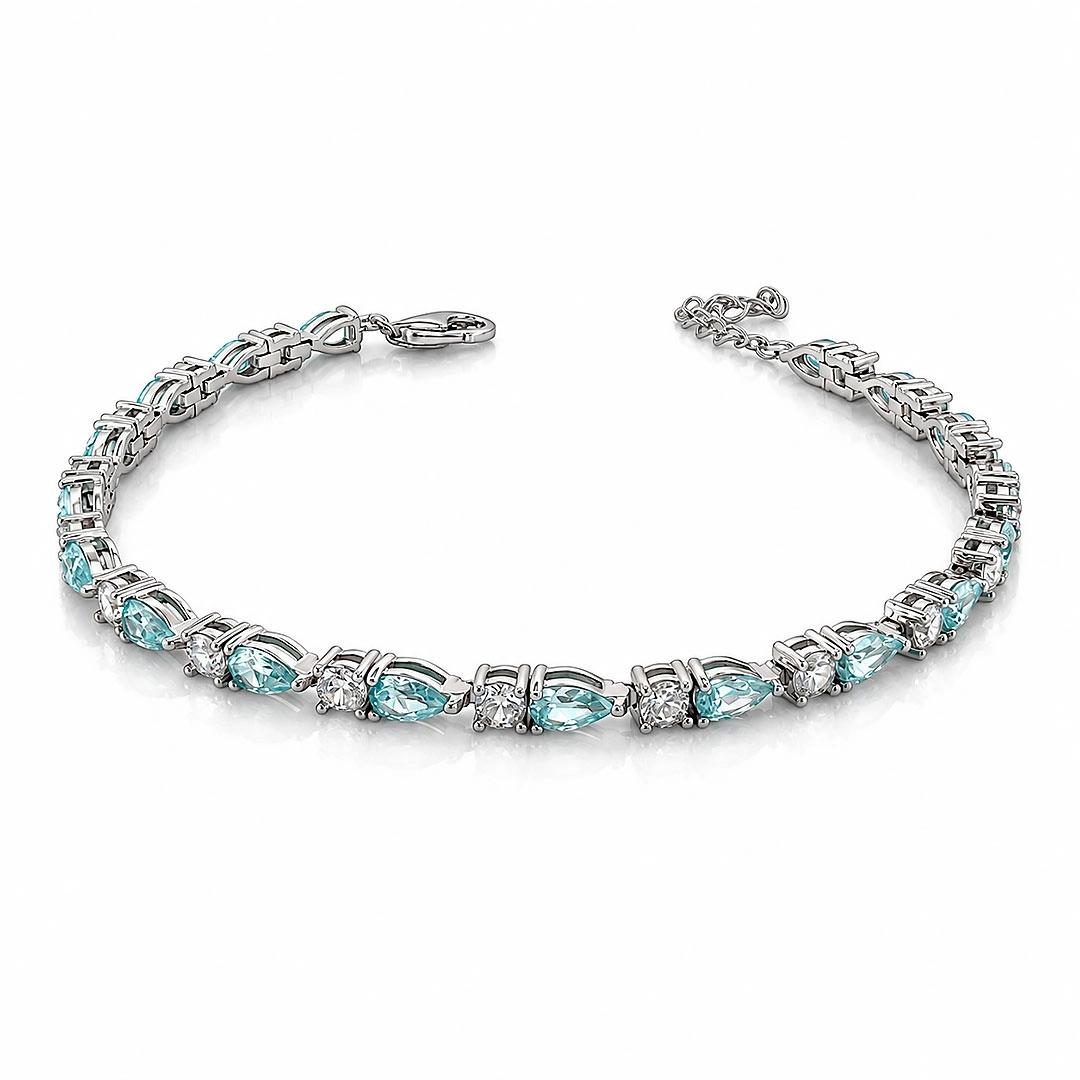 Pulseira Blend Collection com Zircônias Cristal e Gota em Zircônia Topázio
