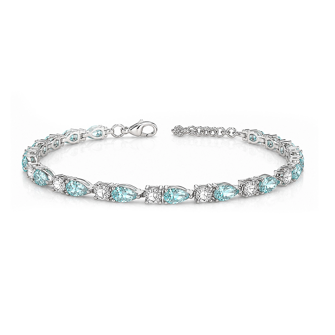Pulseira Blend Collection com Zircônias Cristal e Gota em Zircônia Topázio