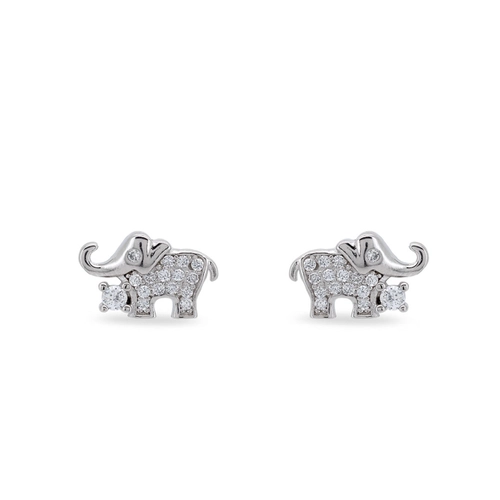 Brinco Top com Elefante e Zircônia Cristal