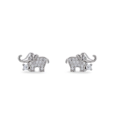 Brinco Top com Elefante e Zircônia Cristal