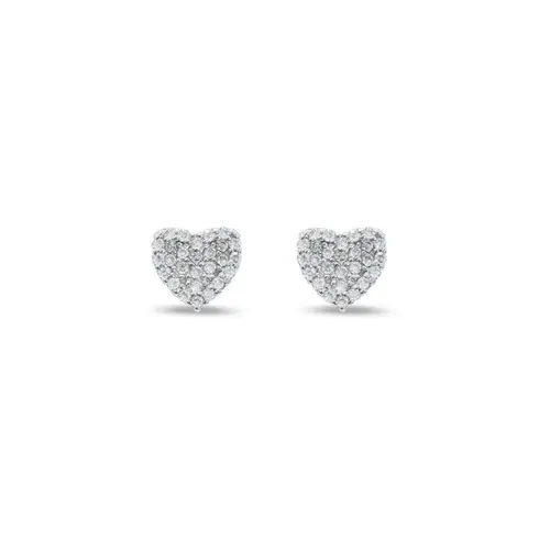 Brinco Top Coração com Zircônia Cristal