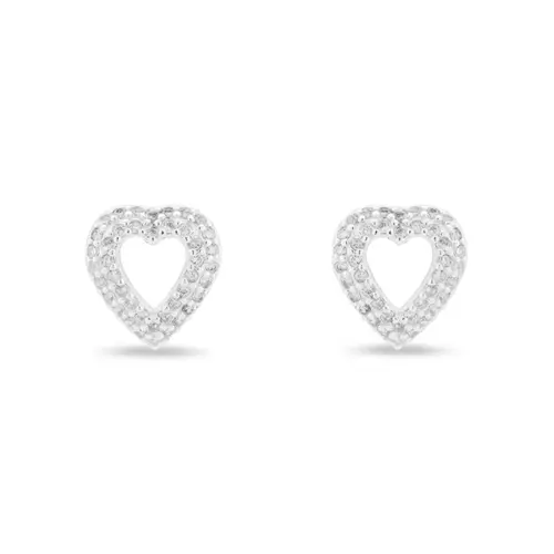 Brinco Top Coração com Zircônia Cristal
