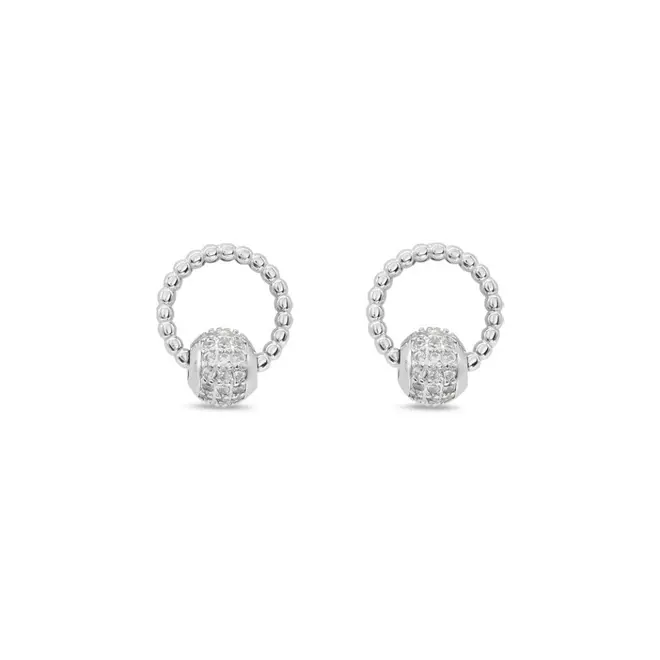 Brinco Top Círculo e Esfera com Zircônia Cristal