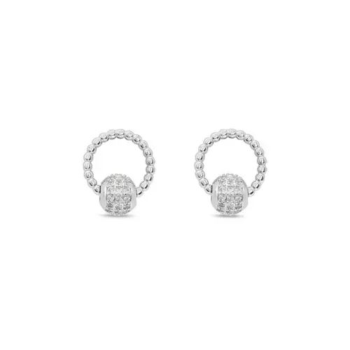 Brinco Top Círculo e Esfera com Zircônia Cristal