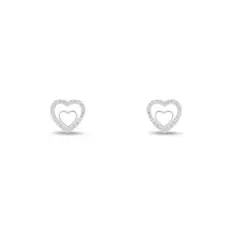 Brinco Top Coração com Zircônia Cristal