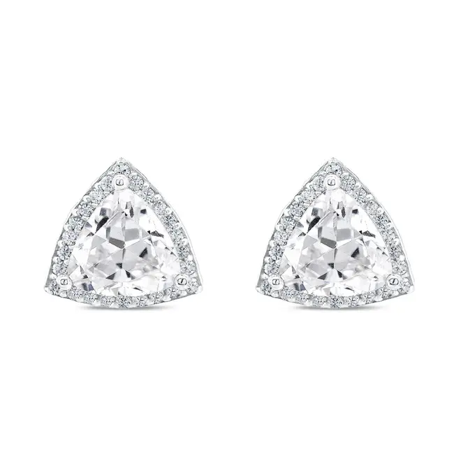 Brinco Top Triangular com Zircônias Cristal