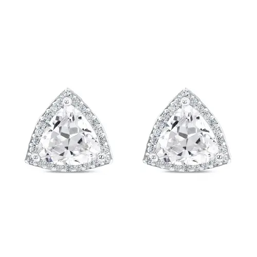 Brinco Top Triangular com Zircônias Cristal