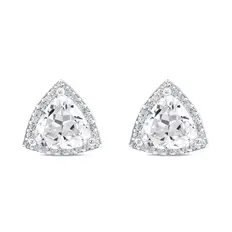 Brinco Top Triangular com Zircônias Cristal
