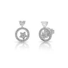 Brinco Top Círculo com Estrela e Zircônia Cristal